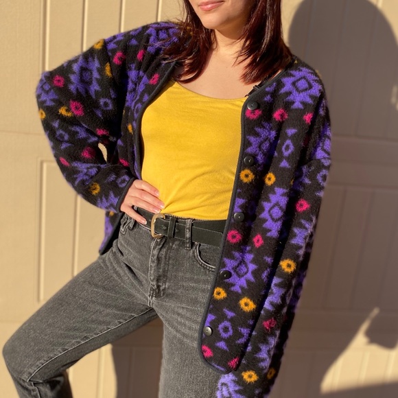 Vintage Geometric Fleece Jacket - Picture 4 of 7